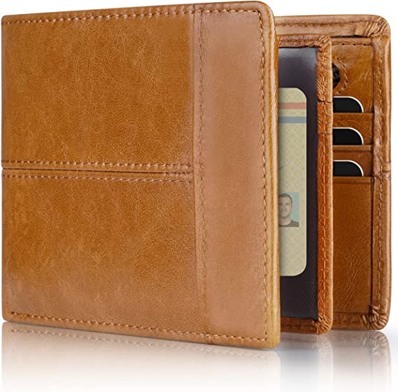 Premium Leather Bifold Wallet for Men with RFID Blocking Technology ...